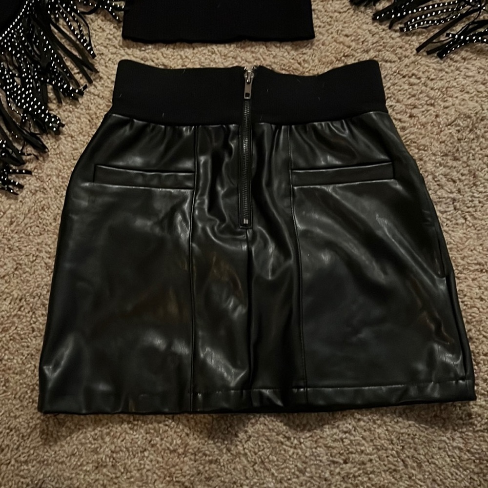 Faux leather skirt